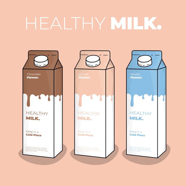 纸包装模板设计与熔化概念设计乳制品包装设计图片下载