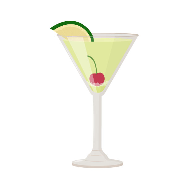 夏季酒精饮料，热带鸡尾酒。神风特攻队。海滩派对的概念。平面向量插图图片下载