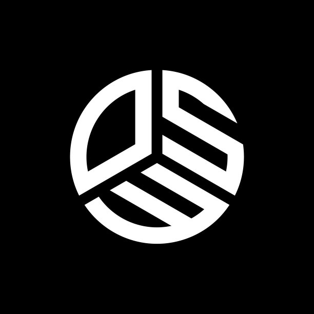 黑色背景上的OSW字母标志设计图片下载