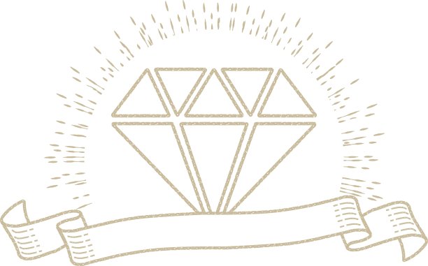 一个简单的框架，珠宝和钻石在集中的线条上闪耀，缎带框架/插图材料(矢量插图)图片下载