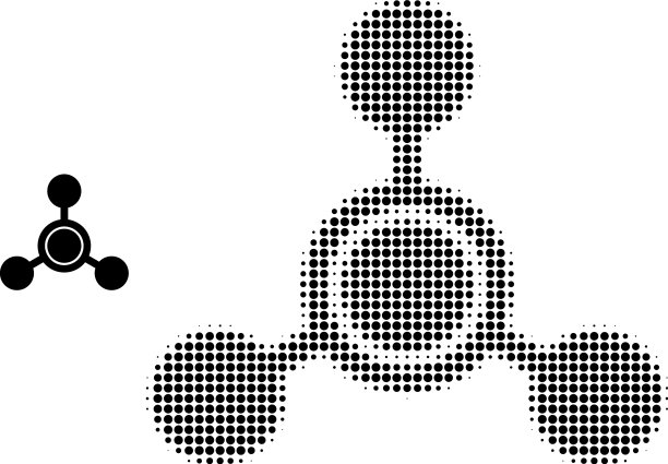 半色调星点甲烷分子图标图片下载