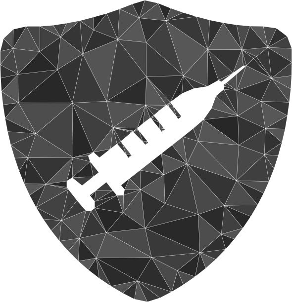 盾疫苗多边形mocaic图标图片下载