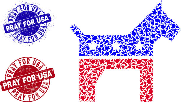 为美国祈祷的美国狗碎片马赛克图片下载