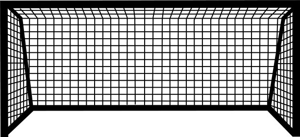足球球门在白色背景上图片下载