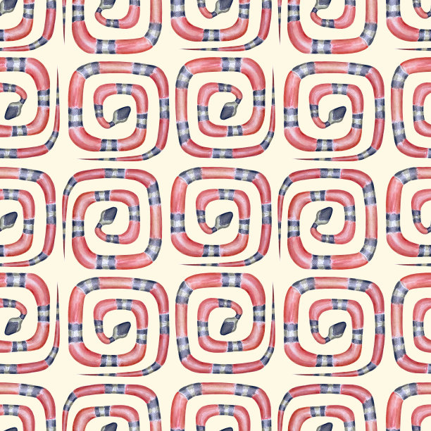 珊瑚蛇的几何无缝图案图片下载