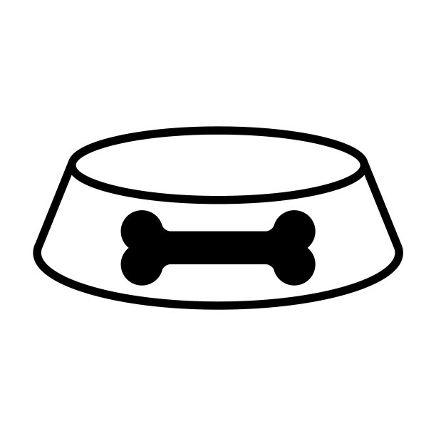 碗图标为宠物食品标志隔离图片下载