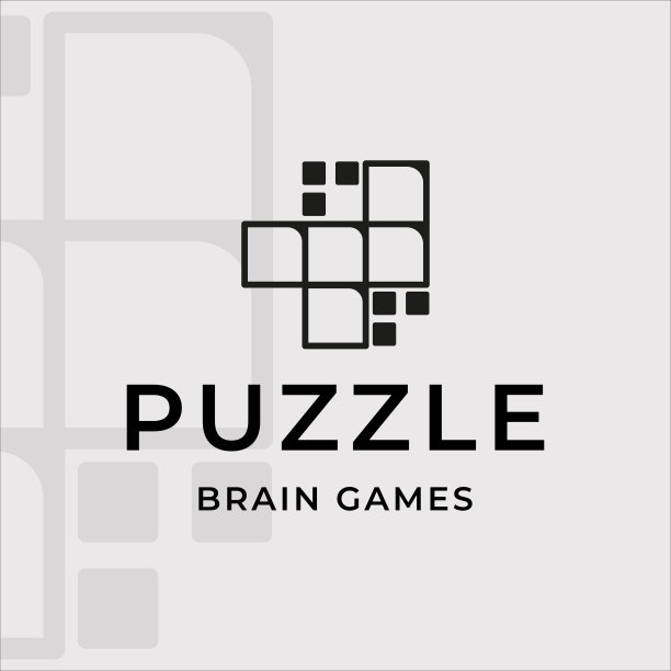 方形拼图标志轮廓复古模板图标图片下载