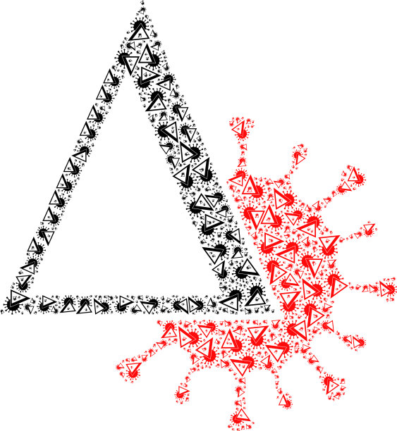 递归delta covid病毒图标组成图片下载