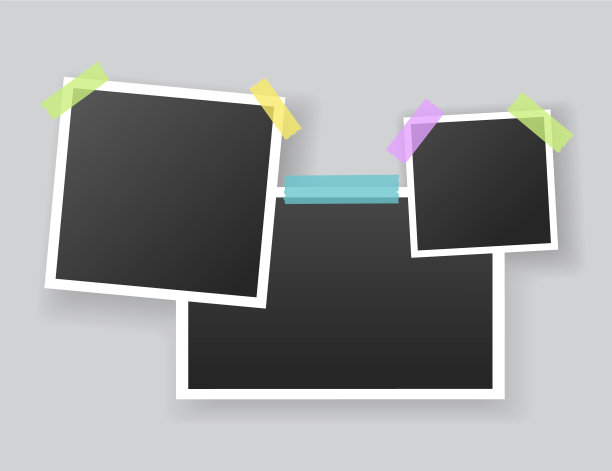 空白相框挂在胶带上图片下载