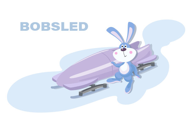 雪橇，可爱的兔子，运动员，雪橇，雪橇比赛图片下载