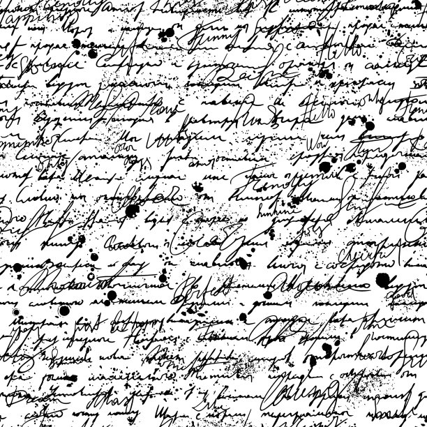 无缝图案用黑手写诗在上面图片下载