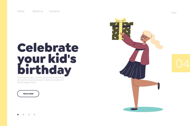 庆祝孩子生日的登陆页面概念图片下载