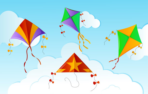 一组风筝在天空图片下载
