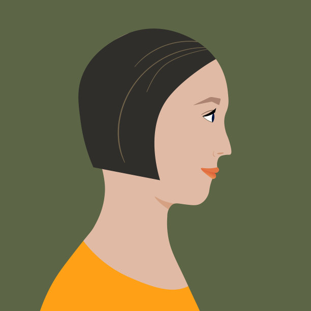 一名时尚女性的肖像头部侧面图片下载