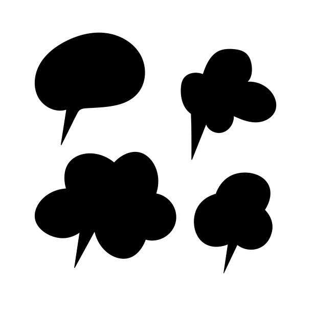 一套黑白语音气泡卡通图片下载