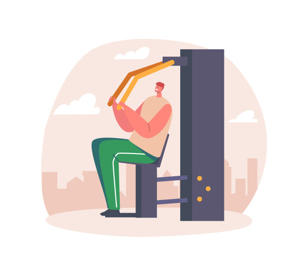 健美男子在院子里锻炼肌肉图片下载