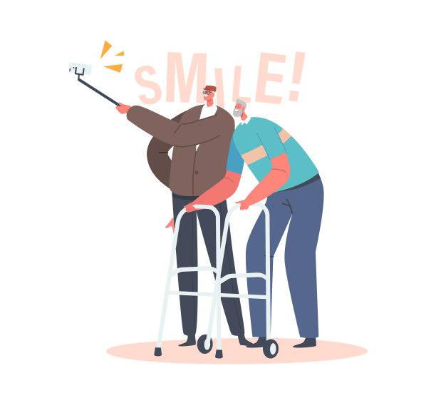 老年人和智能设备概念老年男性图片下载