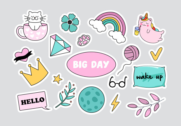 一套女孩贴纸图片下载