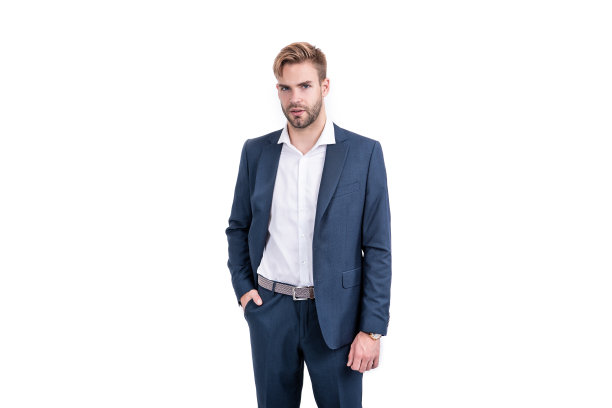 自信的商人孤立于白色。首席执行官在正装。商业上的成功。图片下载