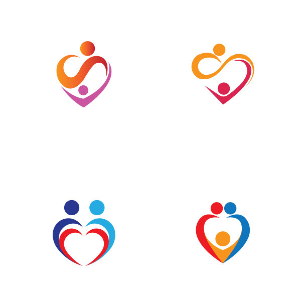 爱心标志与人设计慈善与支持图片下载