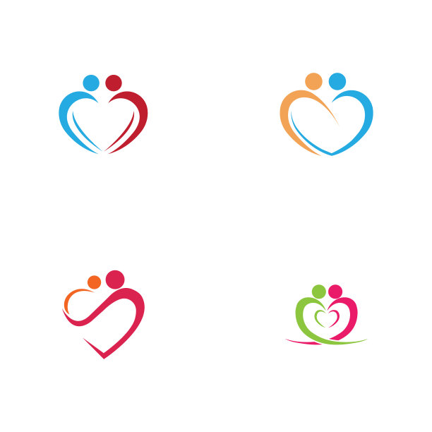 爱心标志与人设计慈善与支持图片下载