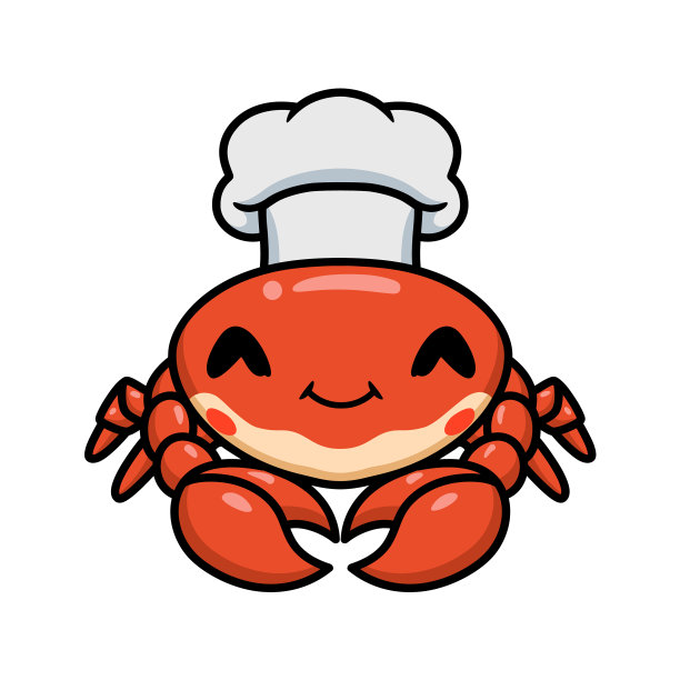 可爱的小厨师螃蟹卡通图片下载