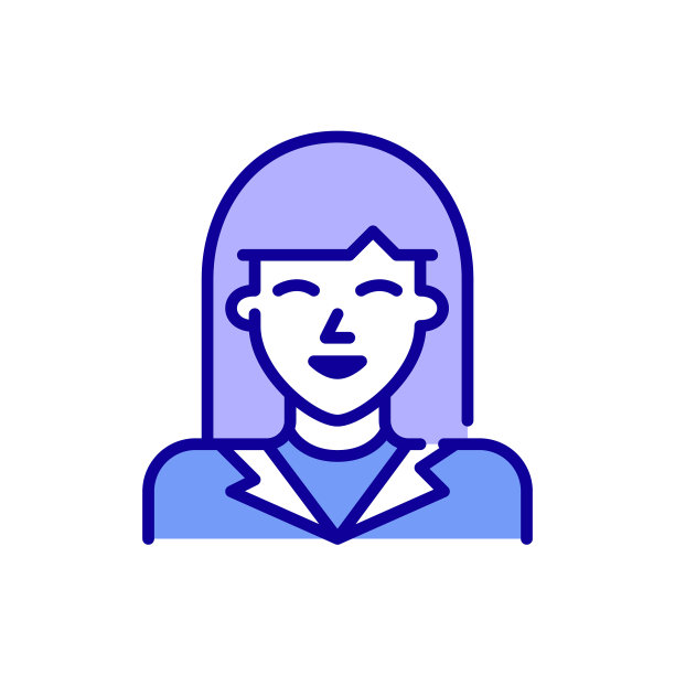 线条艺术头像图标可爱微笑的女孩与图片下载