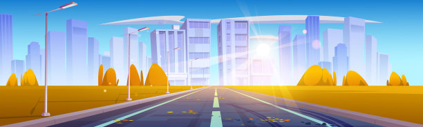 秋景随路入城图片下载