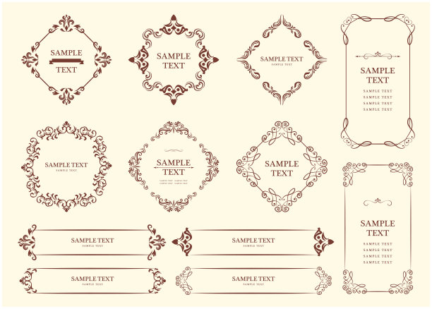 经典古色古香的西式幻想装饰框装饰图片下载