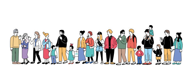 许多人的简单插图图片下载