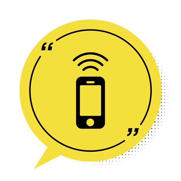 黑色无线智能手机图标孤立在白色图片下载