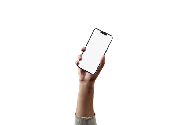 手机在手，孤立在白色背景的股票照片图片下载