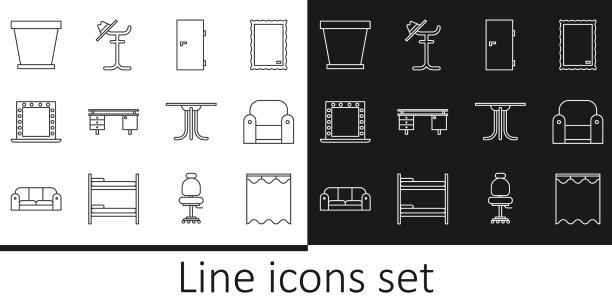 设置线窗帘扶手椅关门办公室图片下载