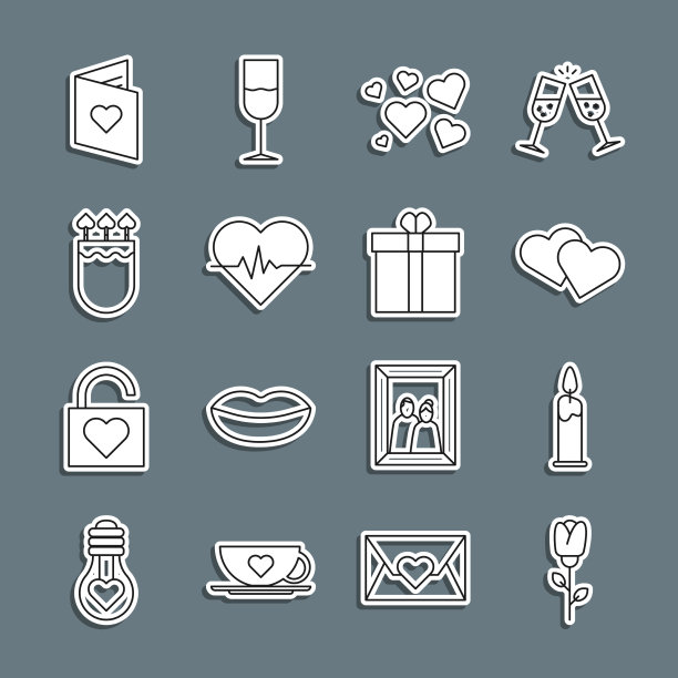 定线花玫瑰燃烧蜡烛心跳图片下载