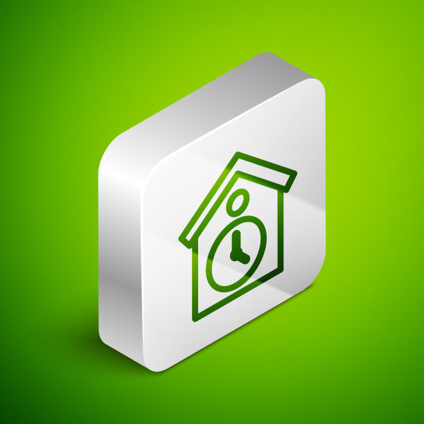 手表图标孤立在墙上的等距线上图片下载