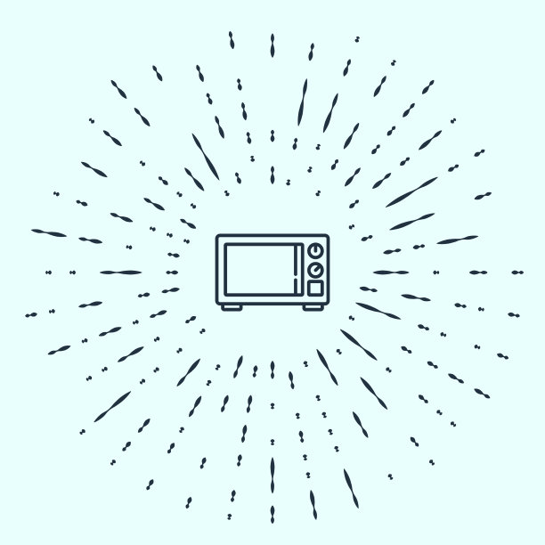 黑色线微波炉图标孤立在灰色图片下载