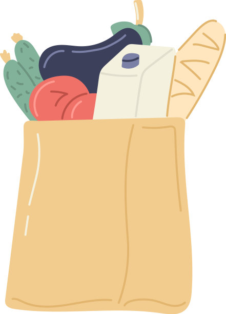 纸购物袋充满健康的农场生态图片下载