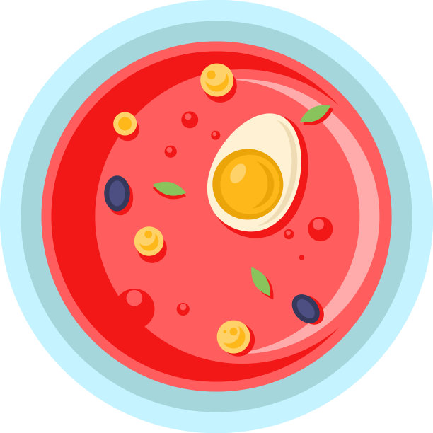 俯视图开胃蔬菜红鸡蛋汤图片下载