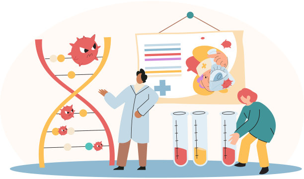 病毒学家在实验室研究新病毒图片下载