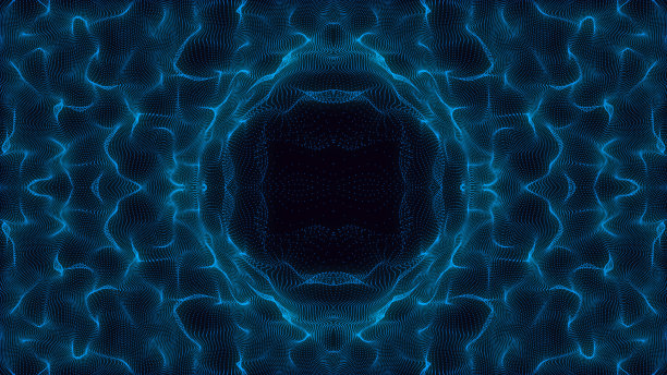 抽象的科幻隧道。虫洞吸收网络空间。3 d门户。未来幻想高科技漏斗。3 d渲染。图片下载