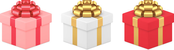 现实的立方体节日礼品盒包装图片下载