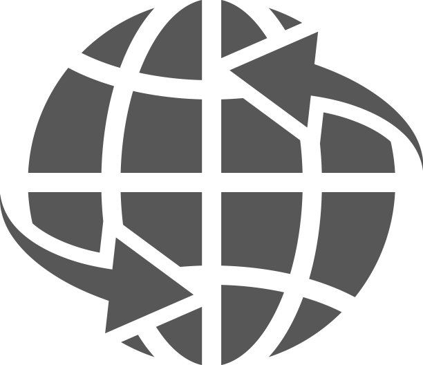 带有圆形运动箭头的地球图标图片下载