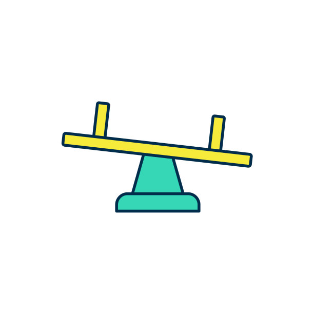 填充轮廓跷跷板图标孤立在白色图片下载