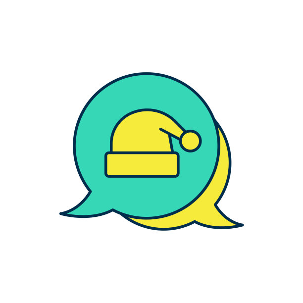 填充轮廓圣诞老人帽子图标图片下载