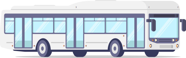 现代化的城市巴士，常规的大玻璃门图片下载