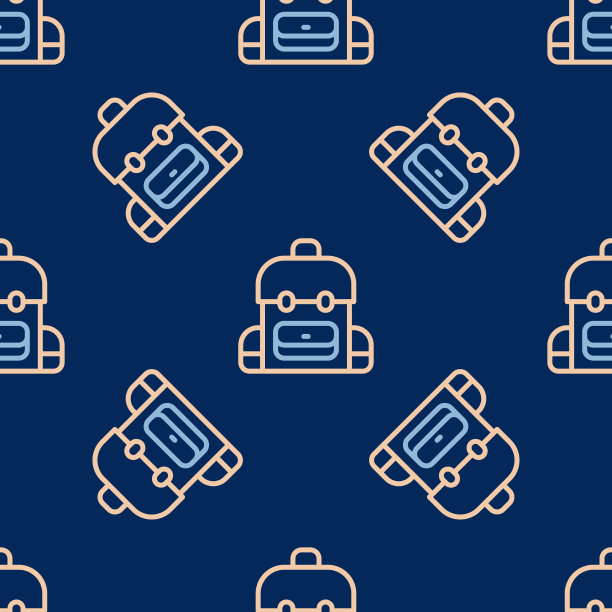 行校双肩包图标隔离无缝图片下载