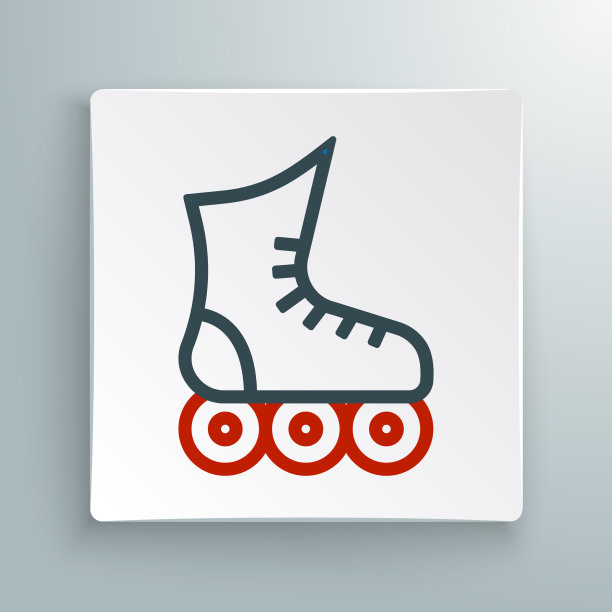 线轮滑图标孤立的白色图片下载