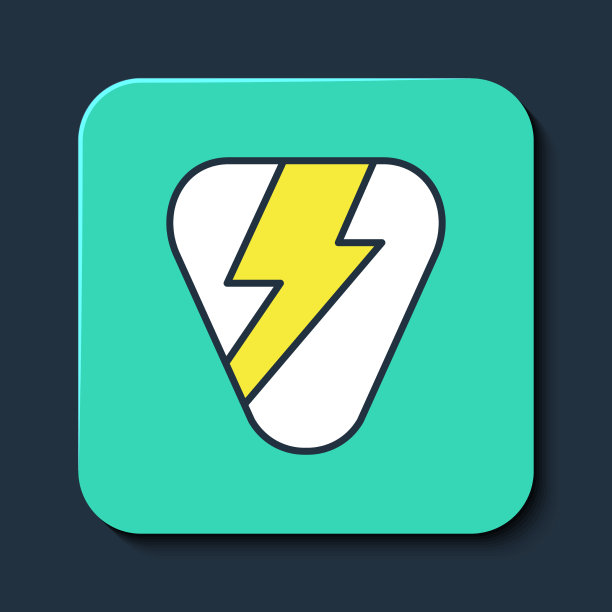 填充轮廓吉他挑选图标孤立在蓝色图片下载