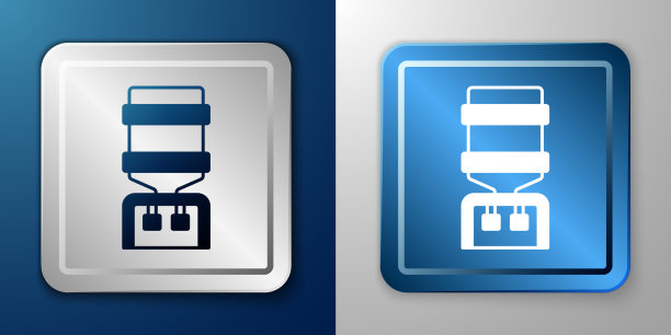 白色水冷却器的办公室和家庭图标图片下载