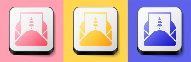 装有圣诞派对邀请函的等距信封图片下载